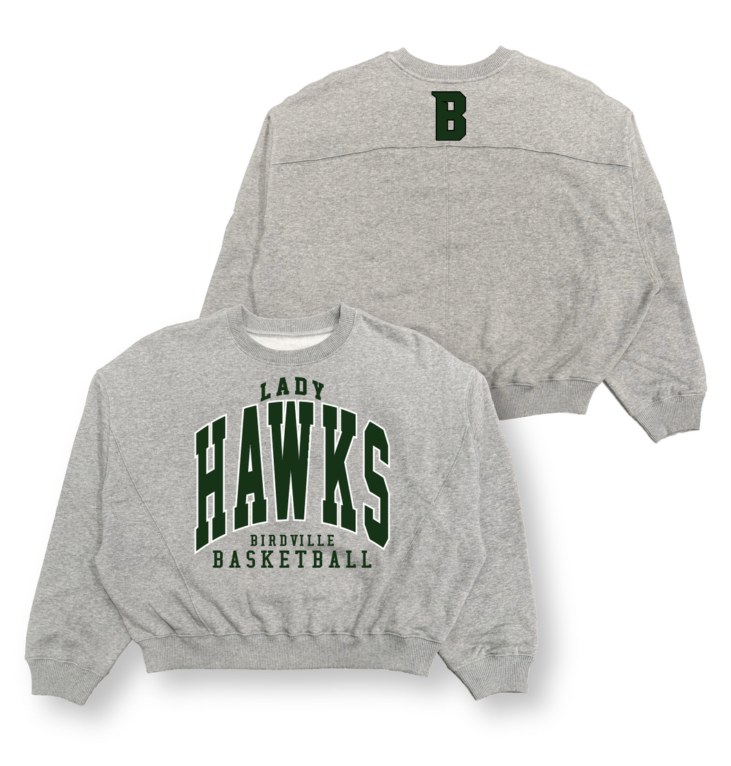 Hawkeye Drop Shoulder Crew Sweatshirt in Grey Htr